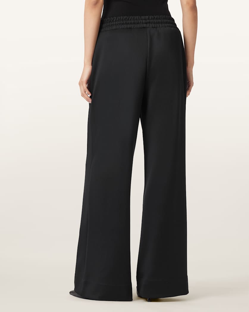 AllSaints Mirri Wide Leg Jersey Joggers Women's Black Women's