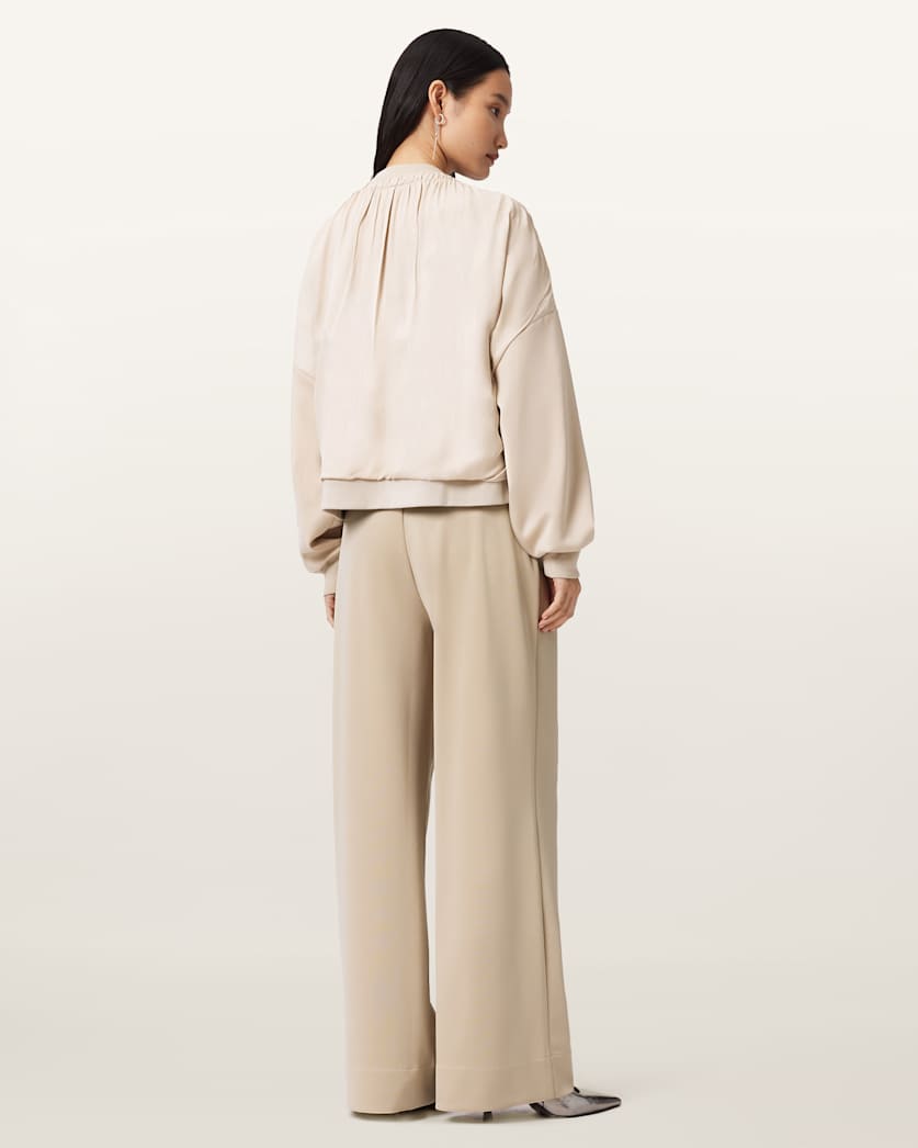 AllSaints Mirri Wide Leg Jersey Joggers Women's Black Women's
