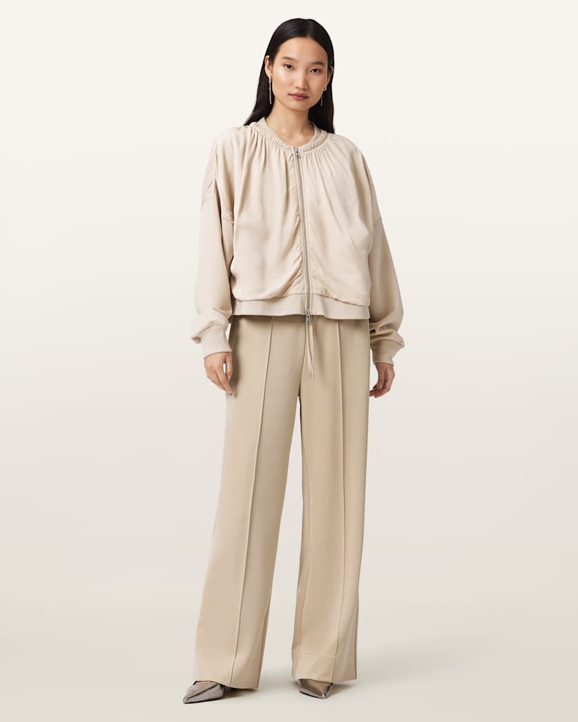 AllSaints Mirri Wide Leg Jersey Joggers Women's Black Women's