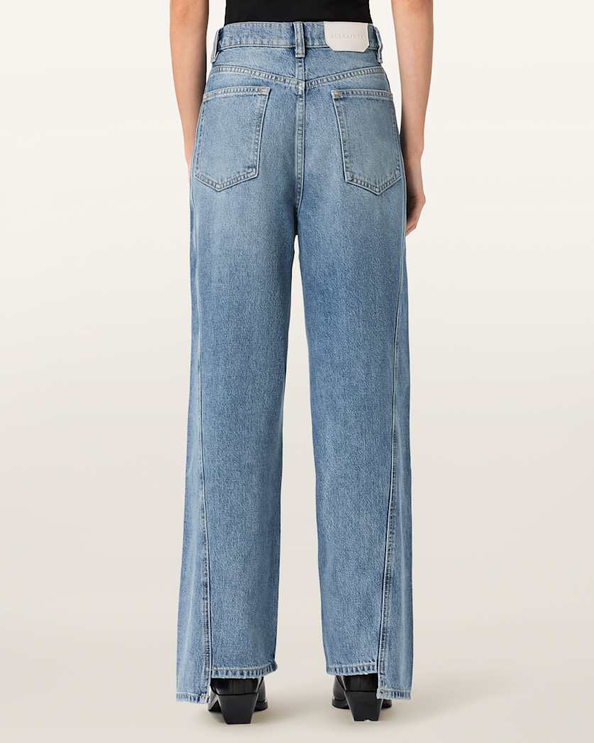 AllSaints Frankie Loose Fit Stud Denim Jeans Women's Vintage Indigo Women's