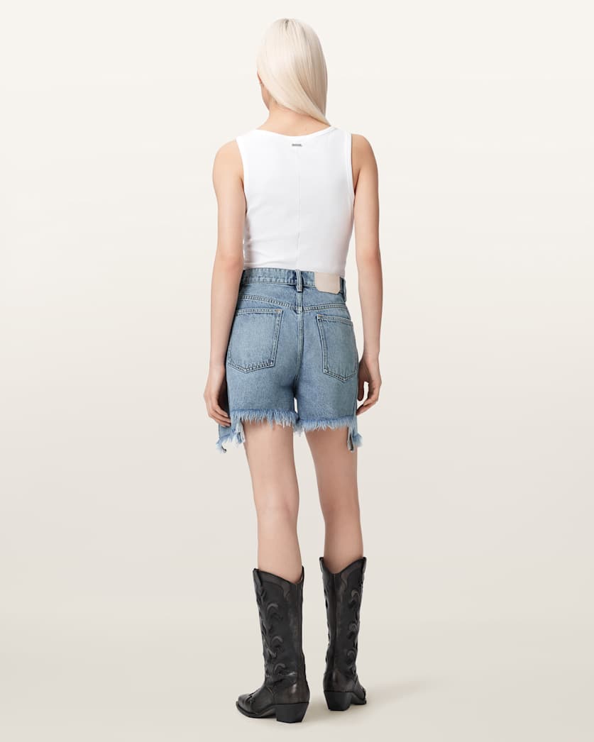 AllSaints Frankie Studded Denim Shorts Women's Vintage Indigo Women's