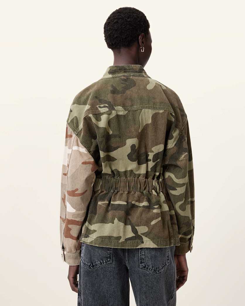AllSaints Amelia Camouflage Jacket Women's Camo Green Women's
