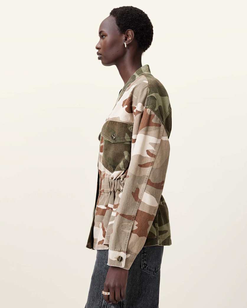 AllSaints Amelia Camouflage Jacket Women's Camo Green Women's