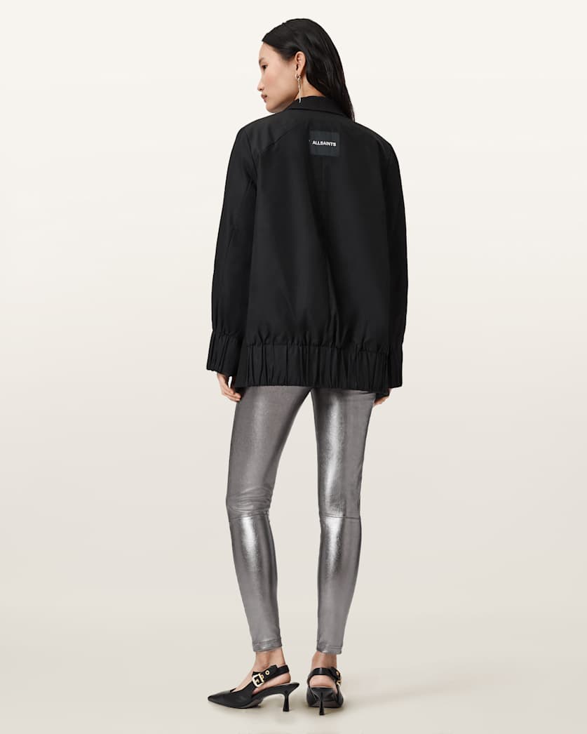 AllSaints Cora High Rise Leather Leggings Women's Gunmetal Women's