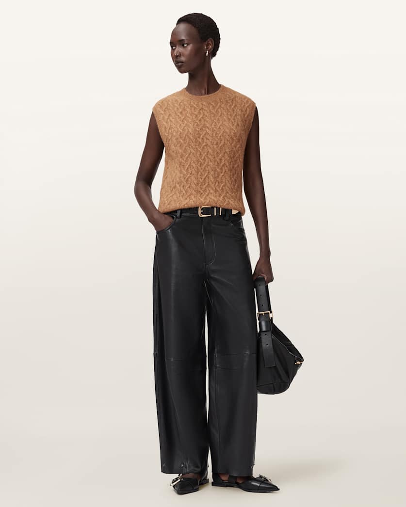 AllSaints Sirius Cable Tank Women's Rattan Brown Women's