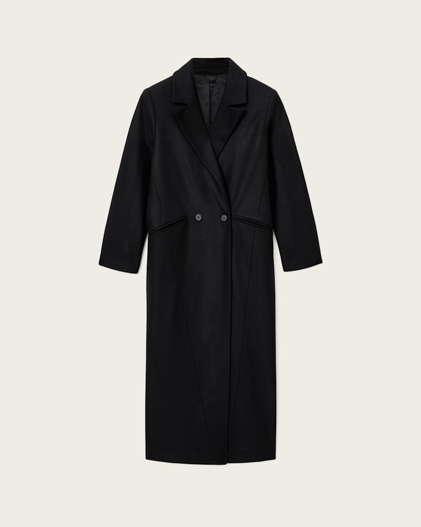 AllSaints Nellie Double Breasted Coat Women's Black Women's