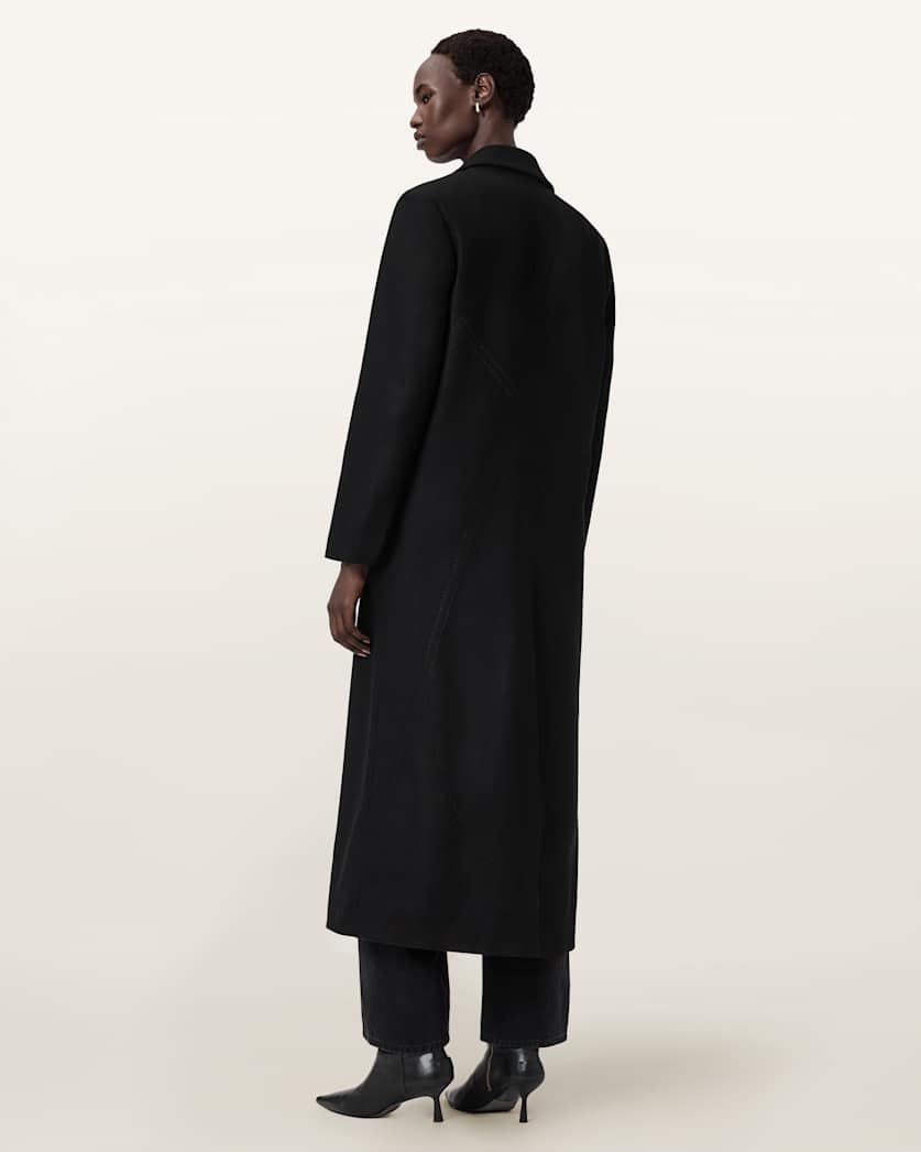 AllSaints Nellie Double Breasted Coat Women's Black Women's