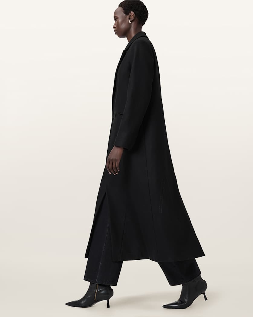 AllSaints Nellie Double Breasted Coat Women's Black Women's