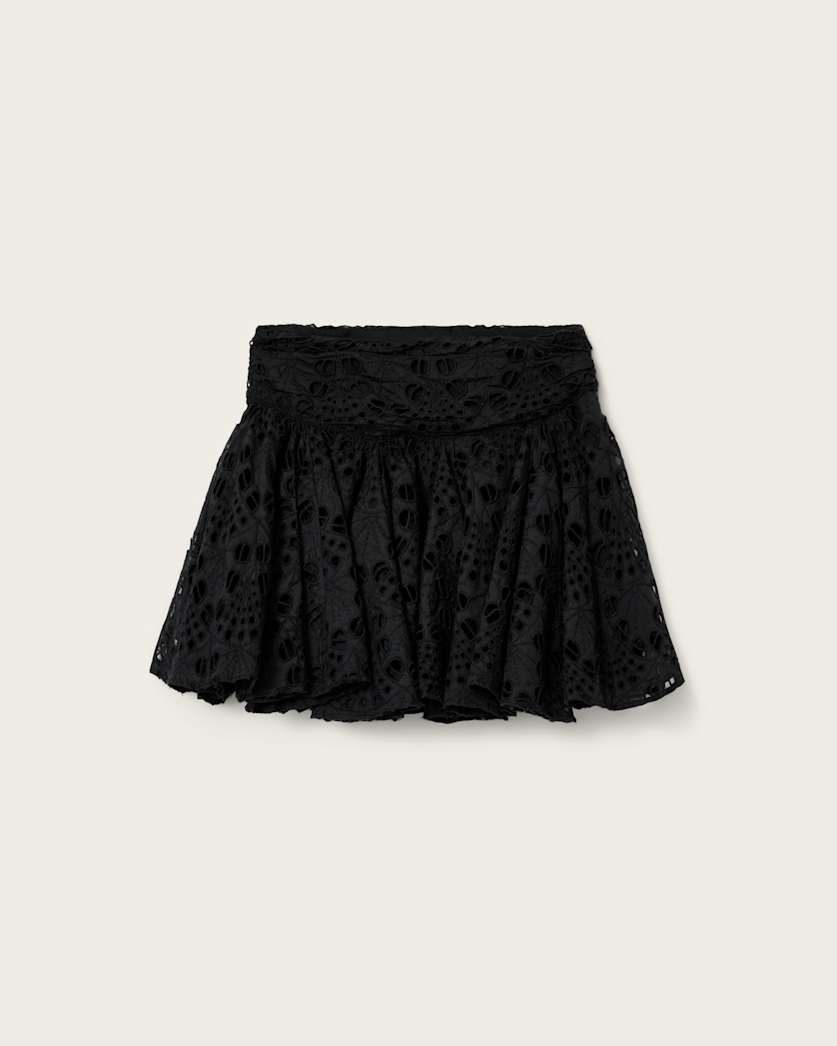 AllSaints Dotty Broderie Mini Skirt Women's Black Women's