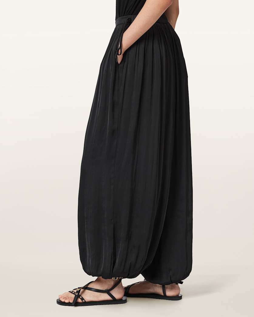 AllSaints Eshe Loose Fit Satin Pants Women's Pinto Brown Women's