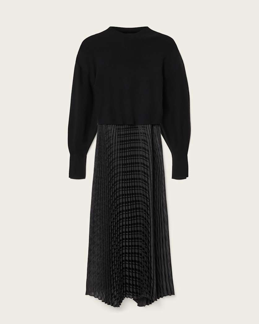 AllSaints Sinead 2 In 1 Pleated Dress Women's Black Women's