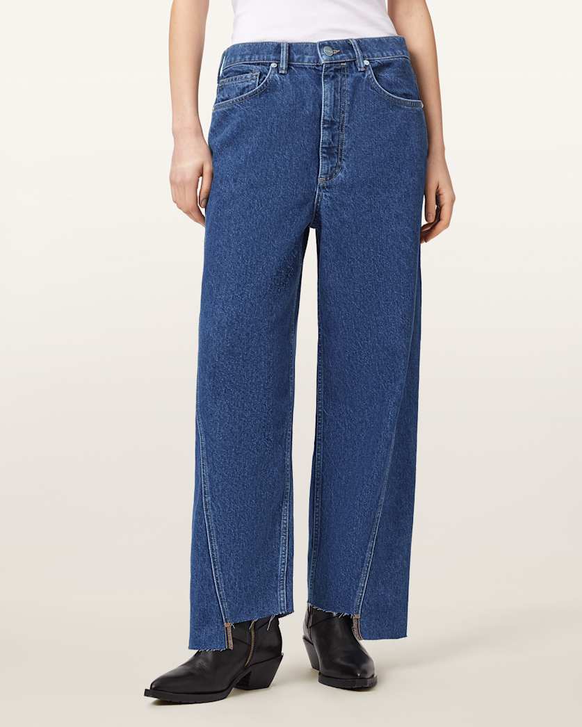 AllSaints Fox Loose Fit Denim Jeans Women's Dark Indigo Women's