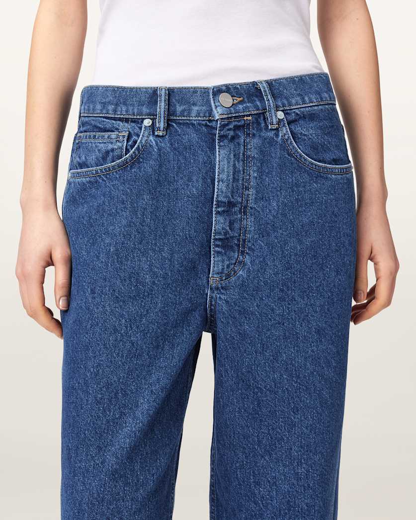 AllSaints Fox Loose Fit Denim Jeans Women's Dark Indigo Women's