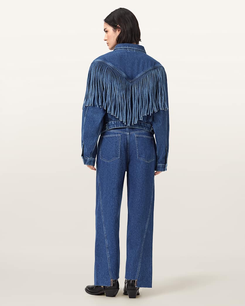 AllSaints Fox Loose Fit Denim Jeans Women's Dark Indigo Women's