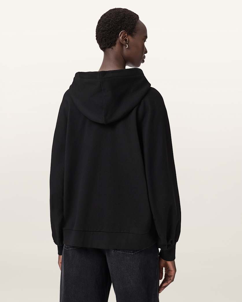 AllSaints Artia Embos Relaxed Hoodie Women's Black Women's
