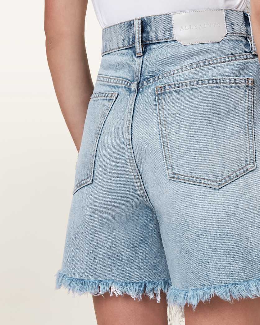 AllSaints Doris Wide Leg Denim Shorts Women's Light Indigo Women's
