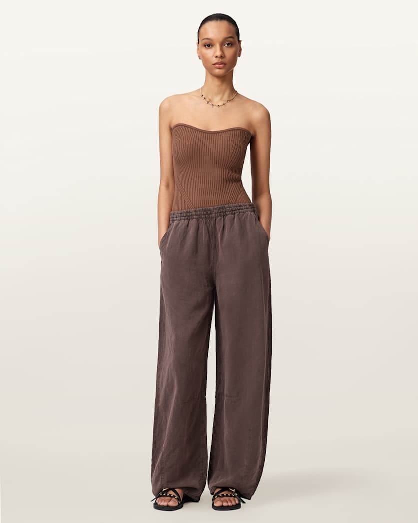 AllSaints Cruz Bandeau Slim Fit Top Women's Black Women's