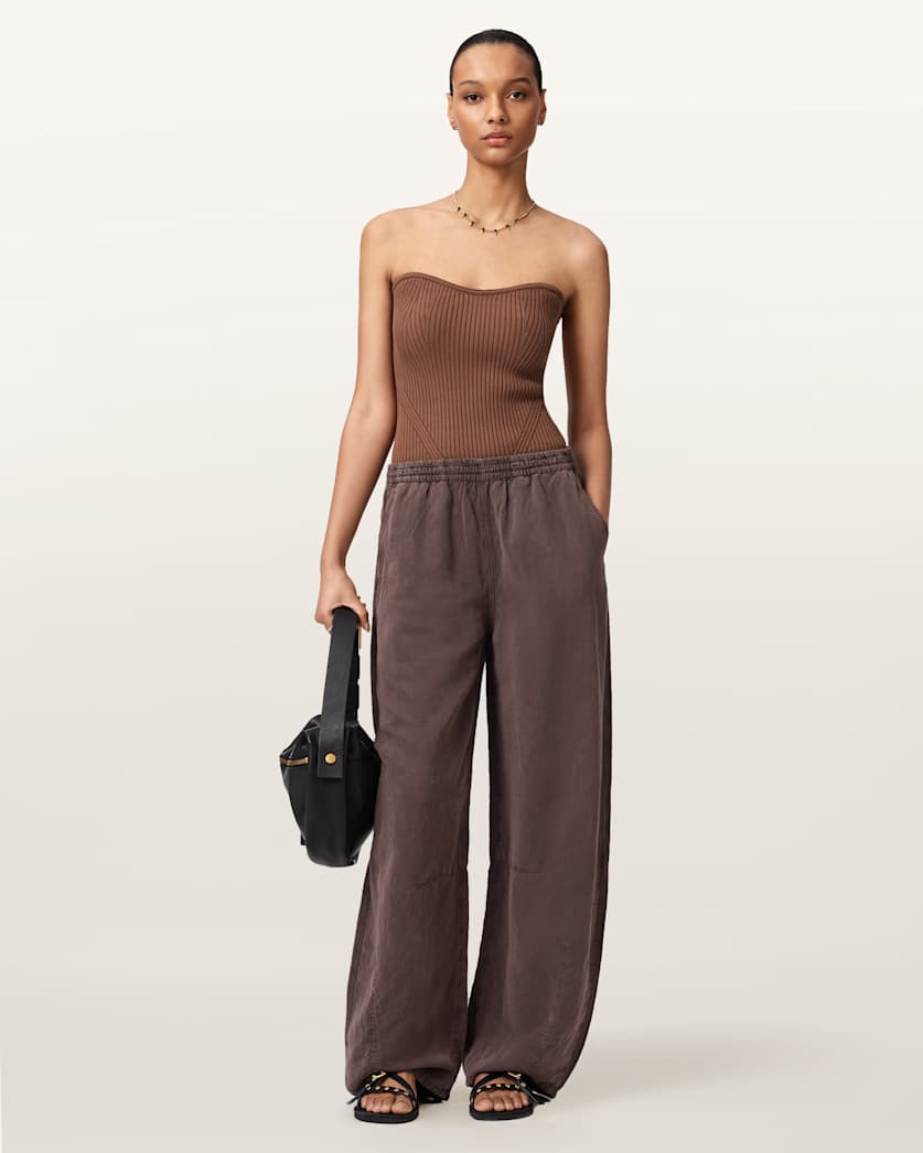 AllSaints Cruz Bandeau Slim Fit Top Women's Black Women's