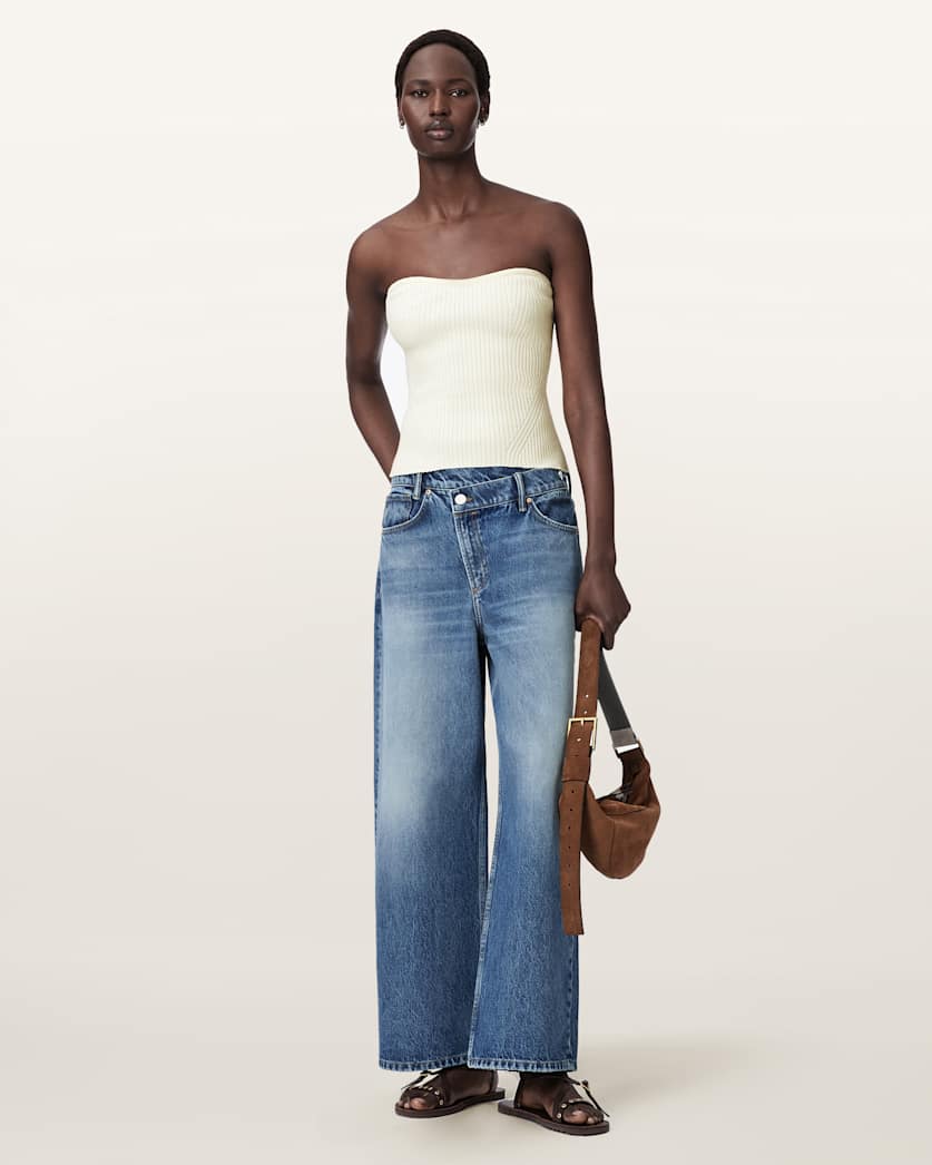 AllSaints Cruz Bandeau Slim Fit Top Women's Black Women's