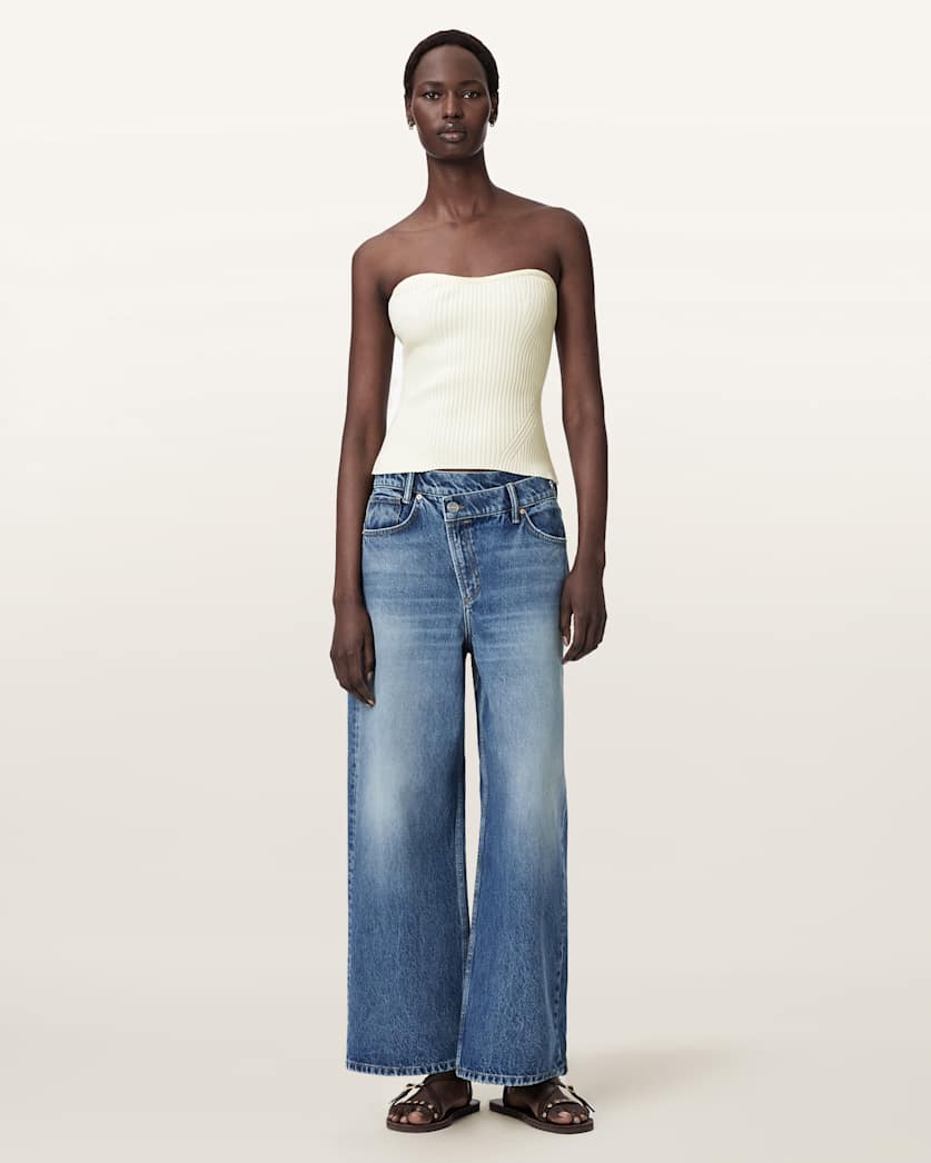 AllSaints Cruz Bandeau Slim Fit Top Women's Black Women's