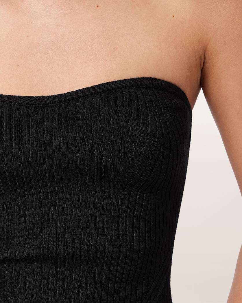 AllSaints Cruz Bandeau Slim Fit Top Women's Black Women's