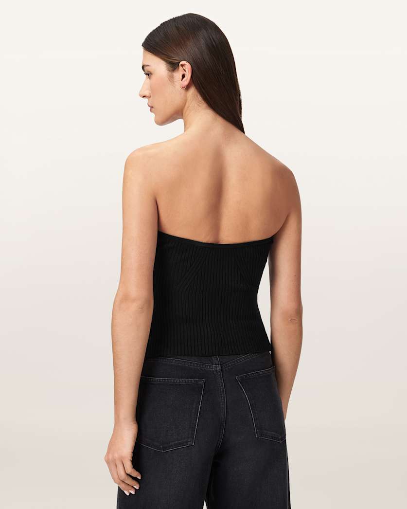 AllSaints Cruz Bandeau Slim Fit Top Women's Black Women's