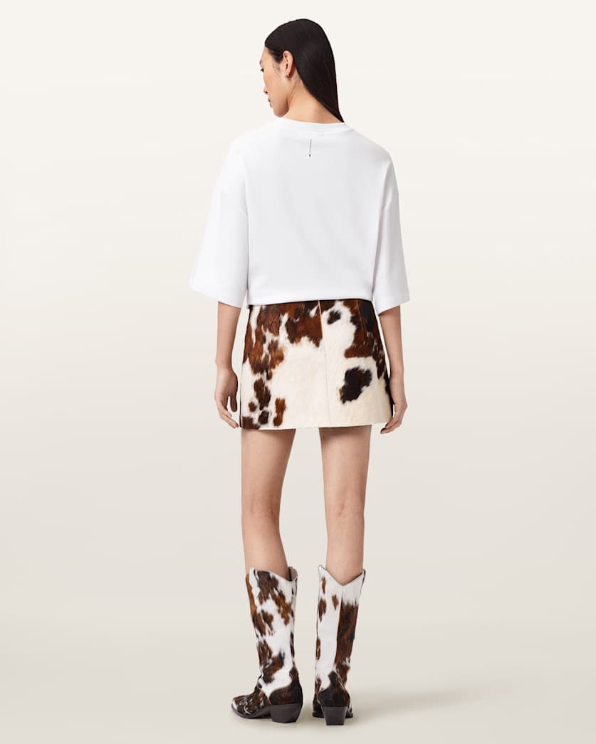 AllSaints Dapple Cowhide Mini Skirt Women's Cow Print Women's