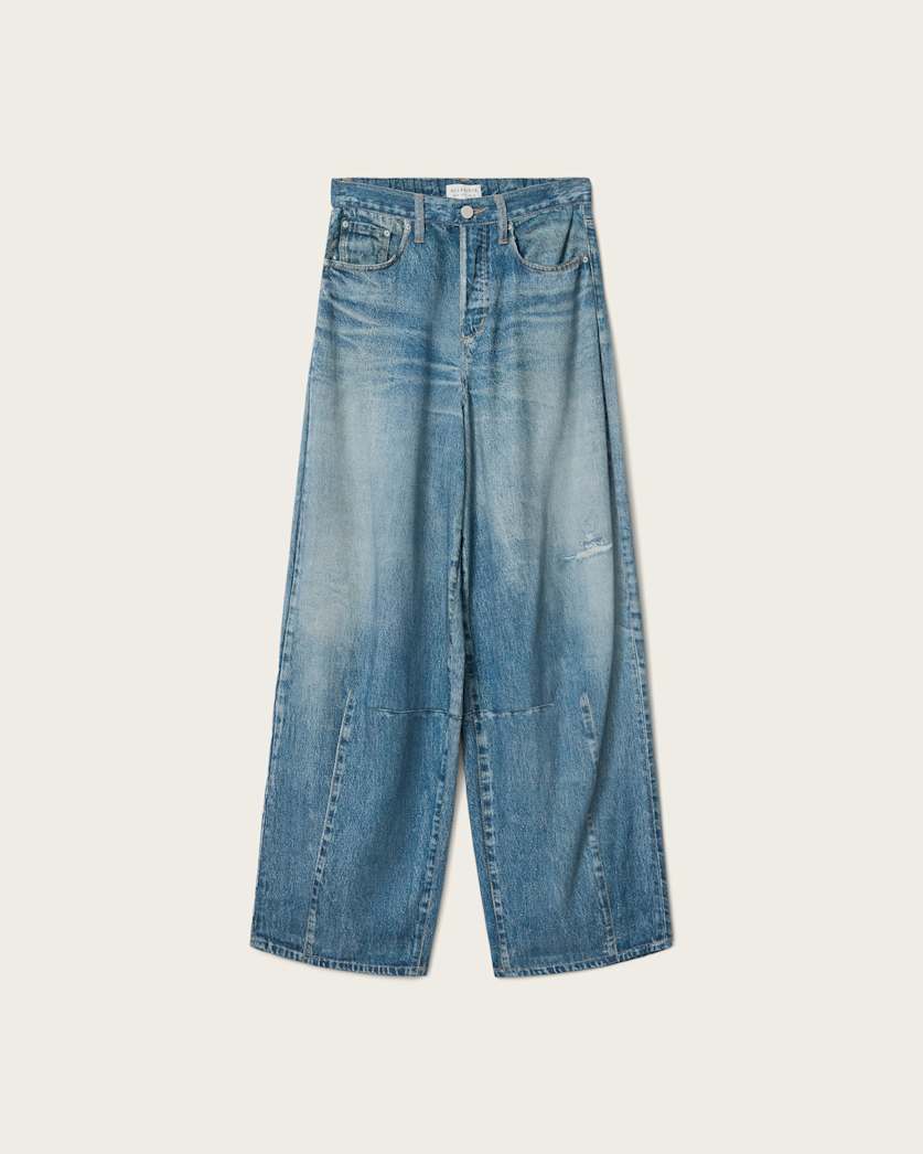 AllSaints Jett Barrel Leg Illusion Of Denim Pants Women's Illusion Indigo Women's