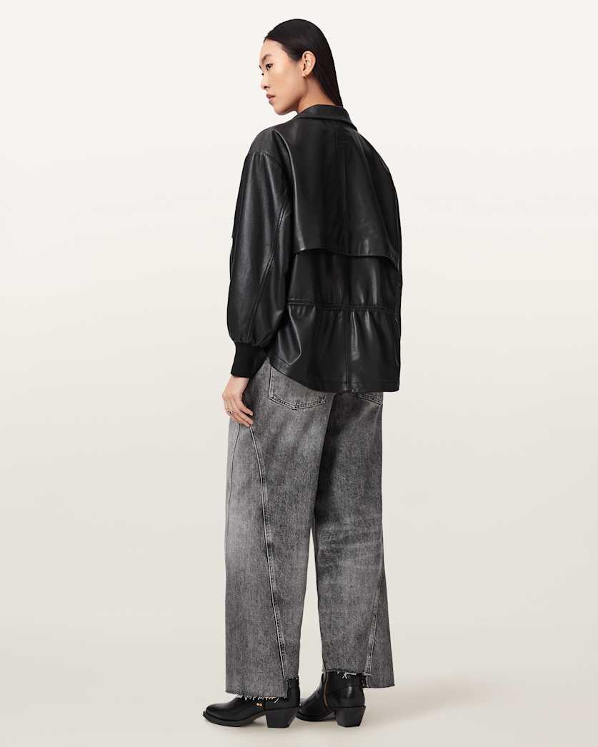 AllSaints Fox Loose Fit Denim Jeans Women's Vintage Black Women's