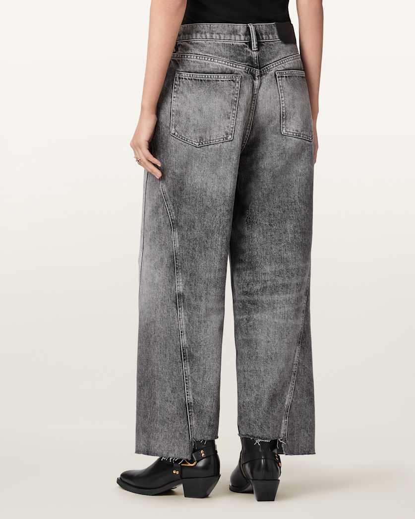 AllSaints Fox Loose Fit Denim Jeans Women's Vintage Black Women's
