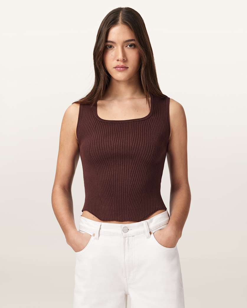 AllSaints Cruz Slim Fit Bodice Women's Burnt Umber Women's