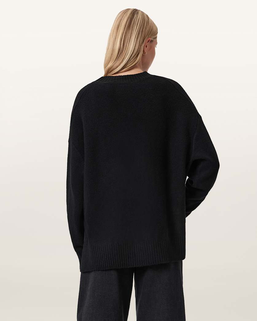 AllSaints Zinc Jacquard Graphic Sweater Women's Black/Chalk White Women's