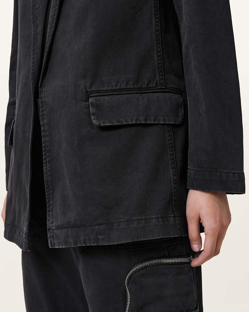 AllSaints Aleida Denim Blazer Women's Washed Black Women's