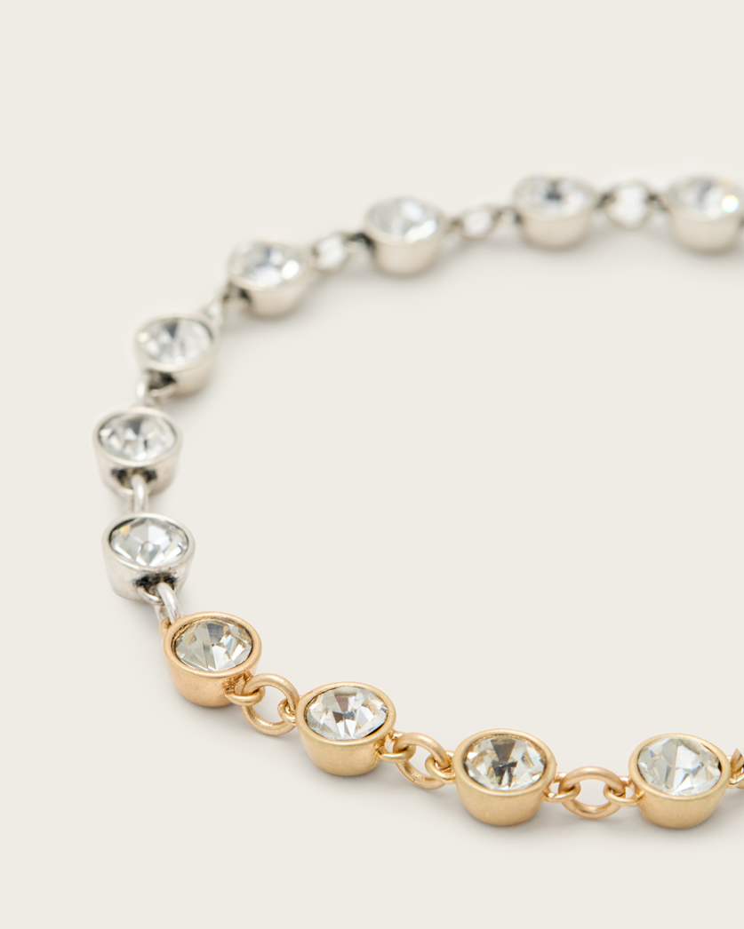 AllSaints Pippa Crystal Bracelet Women's Warm Silver Mix Women's
