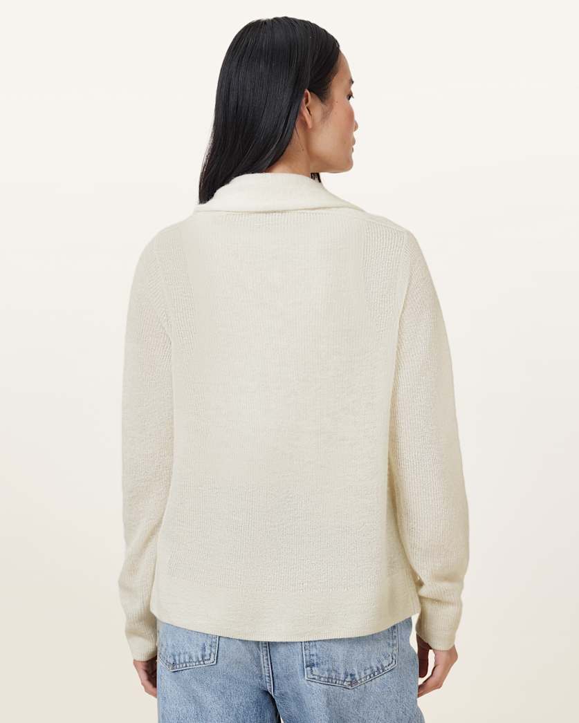 AllSaints Laina Knitted Cardigan Women's Chalk White Women's