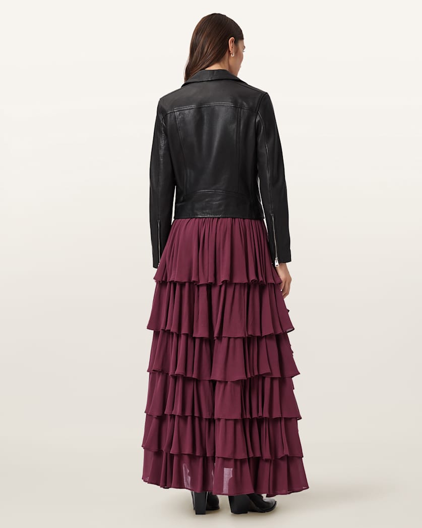 AllSaints Cavarly Maxi Skirt Women's Tawny Port Red Women's