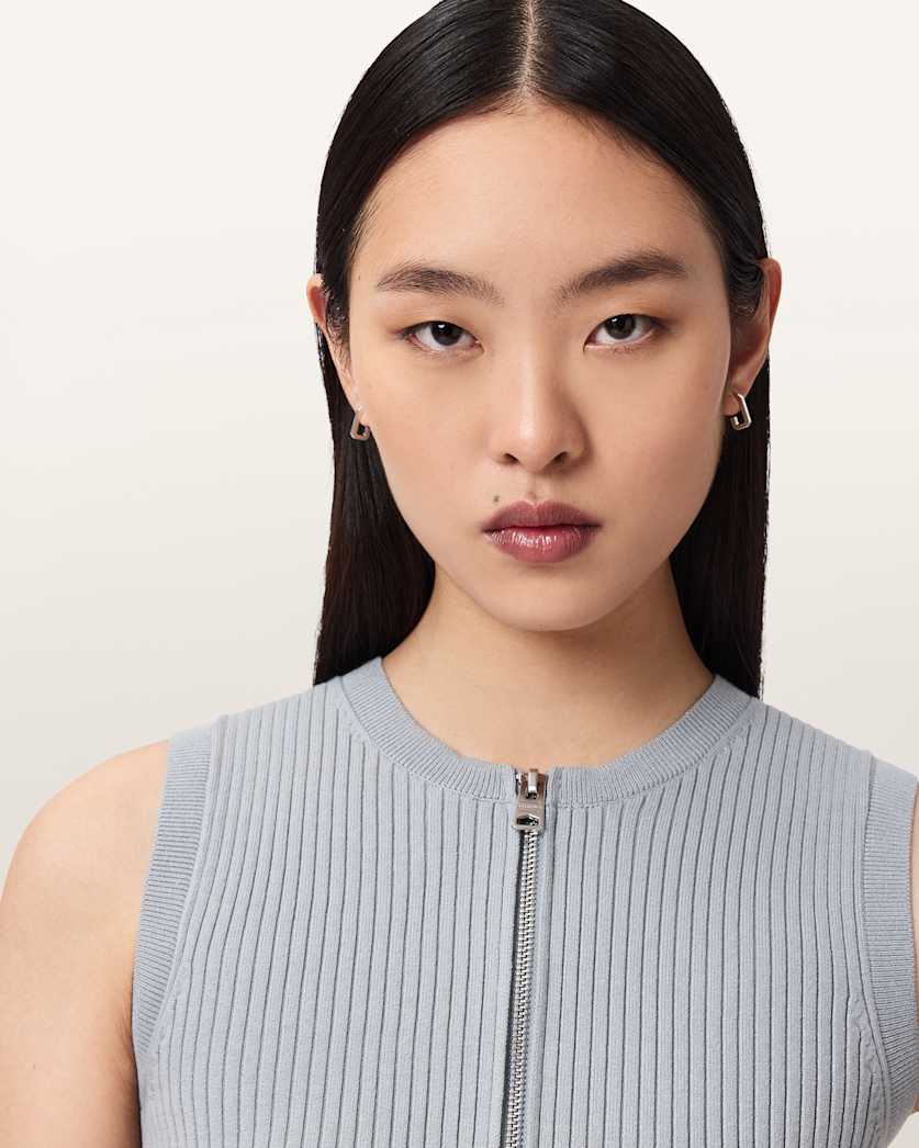 AllSaints Cruz Zip Slim Fit Vest Women's Haze Green Women's