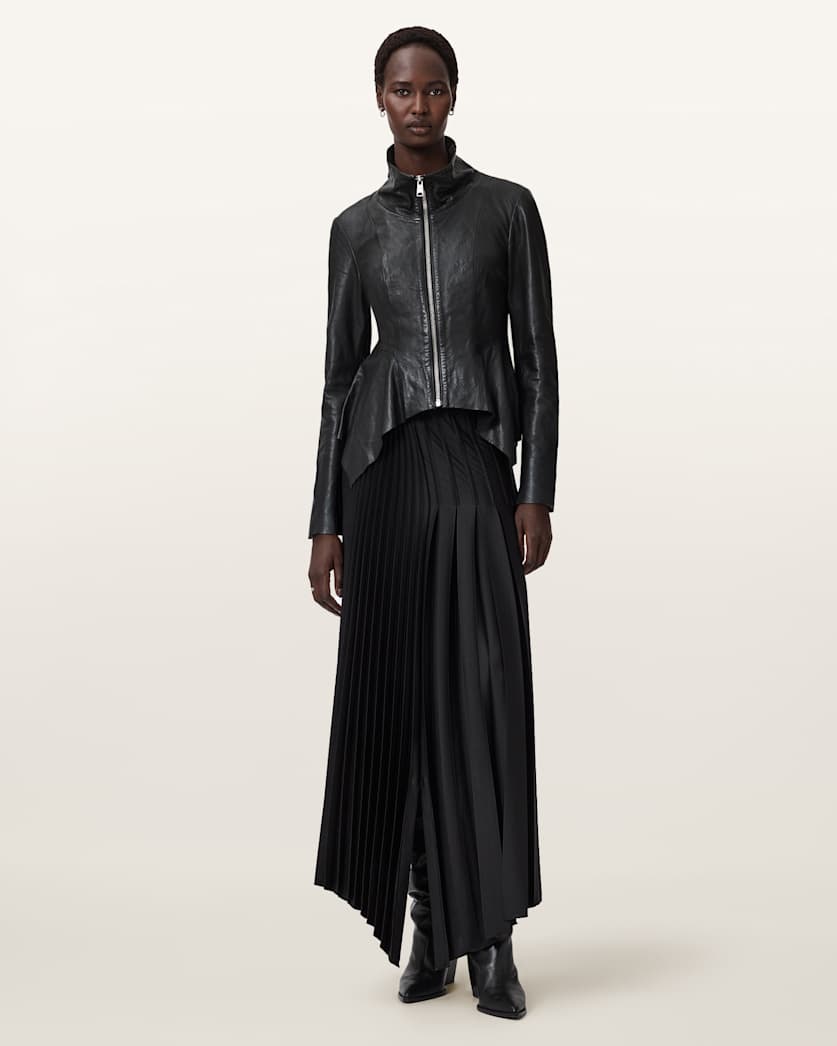 AllSaints Grace Leather Biker Jacket Women's Black Women's