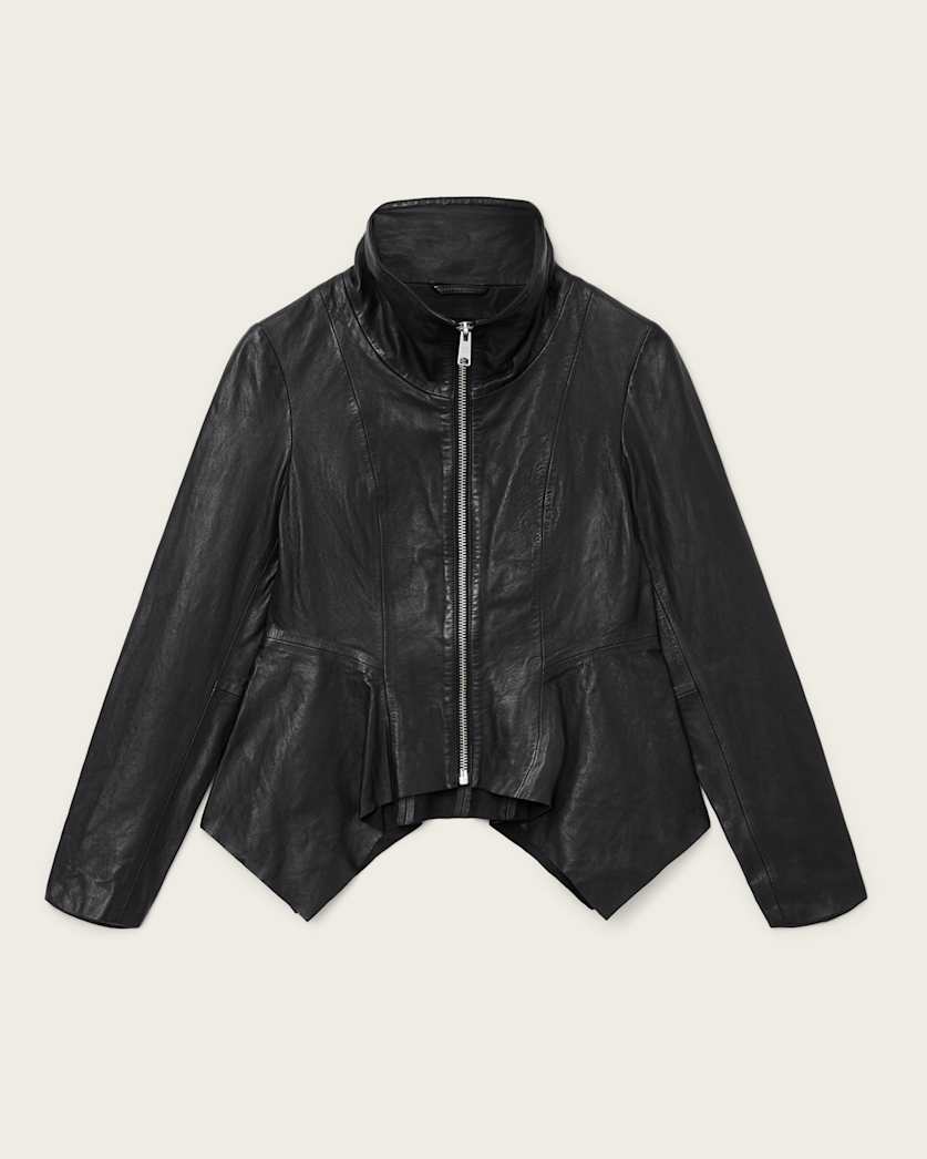 AllSaints Grace Leather Biker Jacket Women's Black Women's