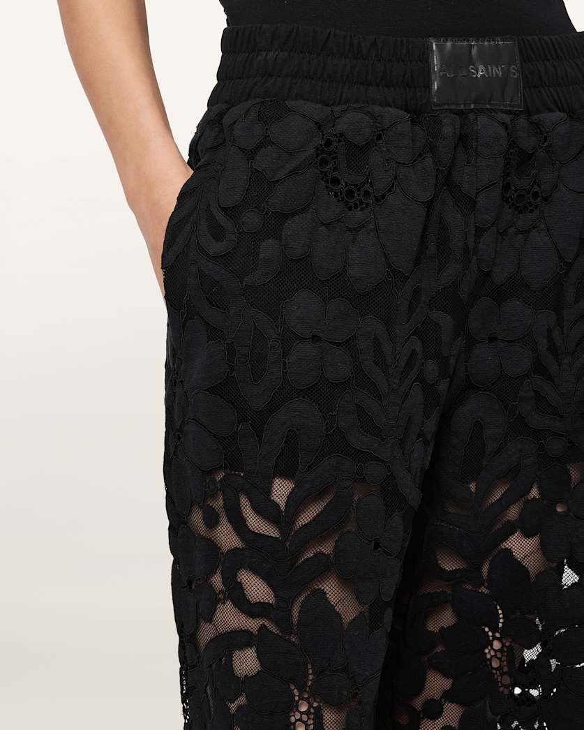AllSaints Amelie Straight Leg Lace Pants Women's Optic White Women's