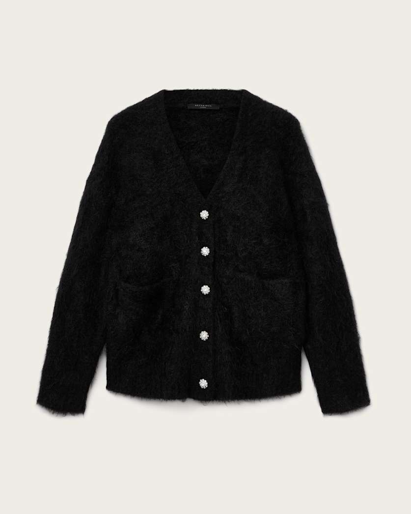 AllSaints Rubi Embellished Cardigan Women's Black Women's