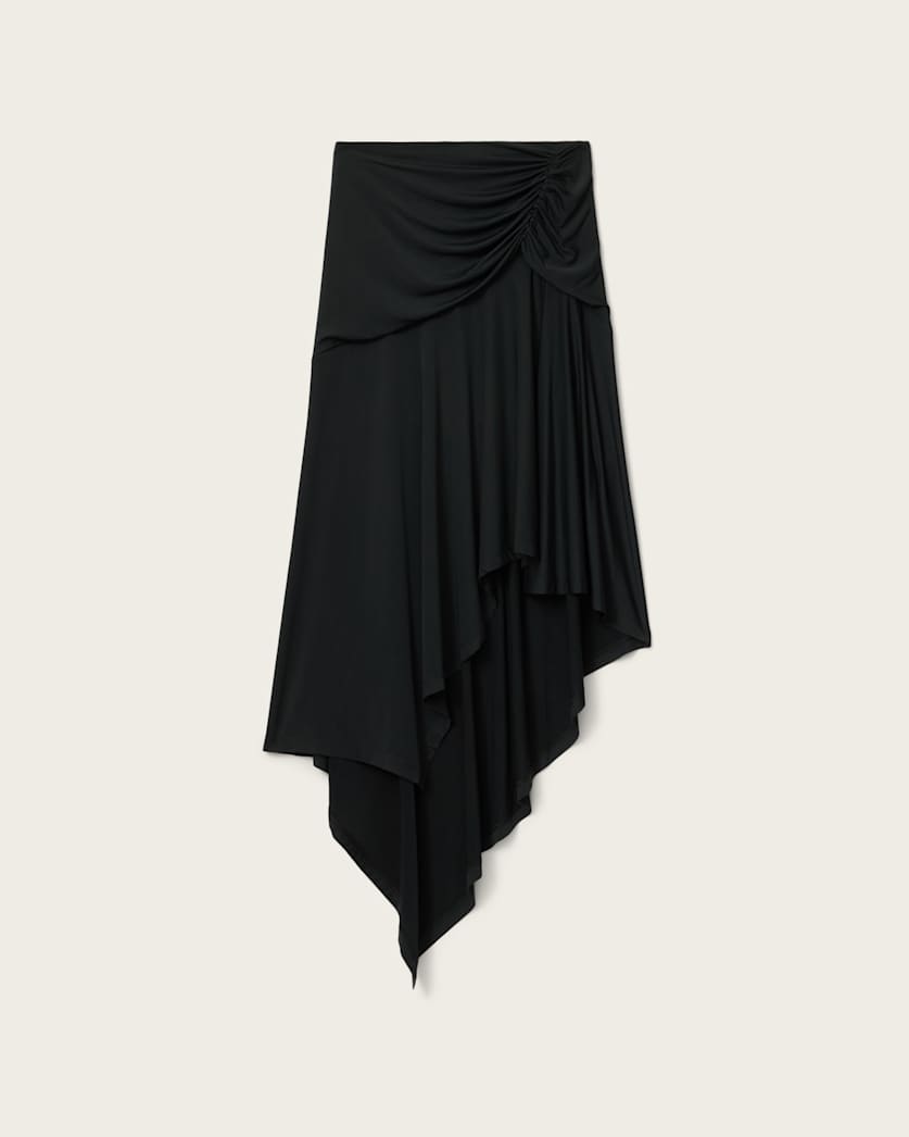 AllSaints Annalie Jersey Midi Skirt Women's Black Women's
