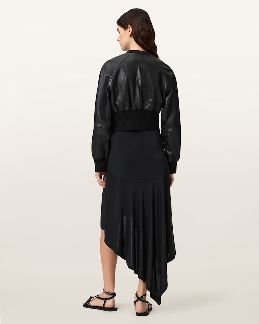 AllSaints Annalie Jersey Midi Skirt Women's Black Women's