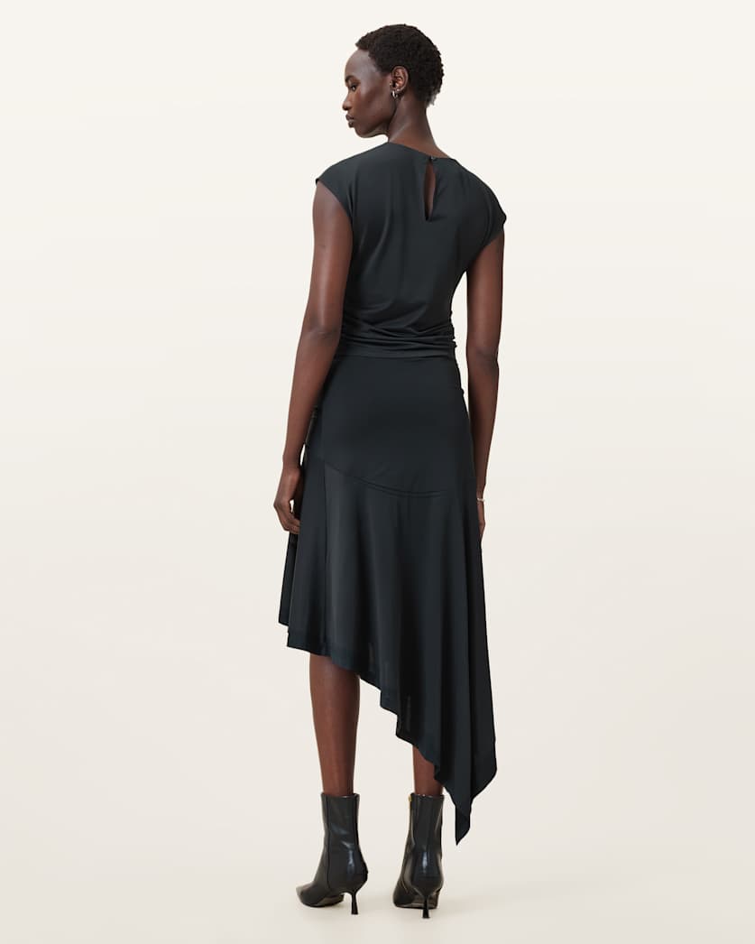 AllSaints Annalie Jersey Midi Skirt Women's Black Women's
