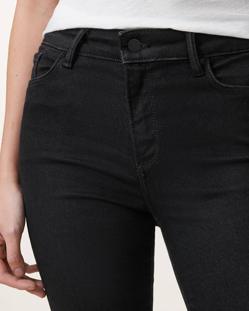 AllSaints Miller Size Me Stretch Denim Jeans Women's Black Women's