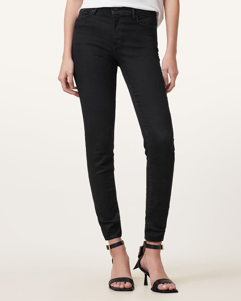 AllSaints Miller Size Me Stretch Denim Jeans Women's Black Women's