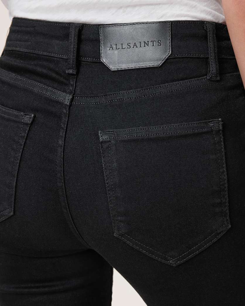 AllSaints Miller Size Me Stretch Denim Jeans Women's Black Women's