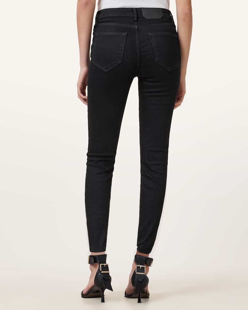 AllSaints Miller Size Me Stretch Denim Jeans Women's Black Women's