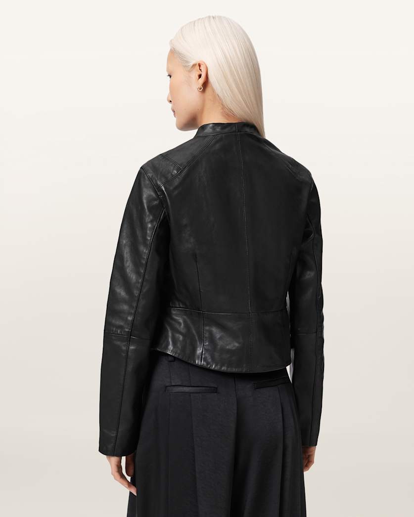 AllSaints Repurpose Sadler Leather Jacket Women's Black Women's