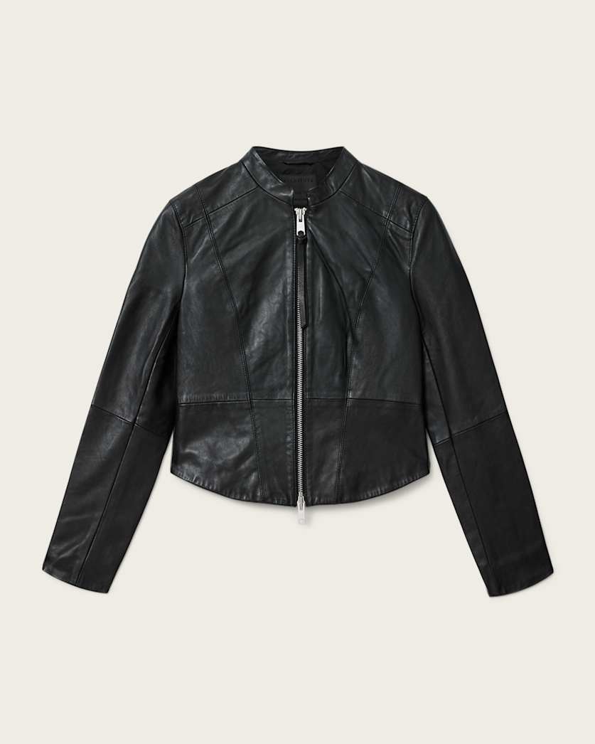 AllSaints Repurpose Sadler Leather Jacket Women's Black Women's